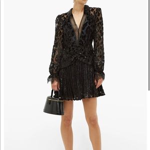 Self Portrait Velvet Devore Leopard Print Dress NWT size 4US/8UK